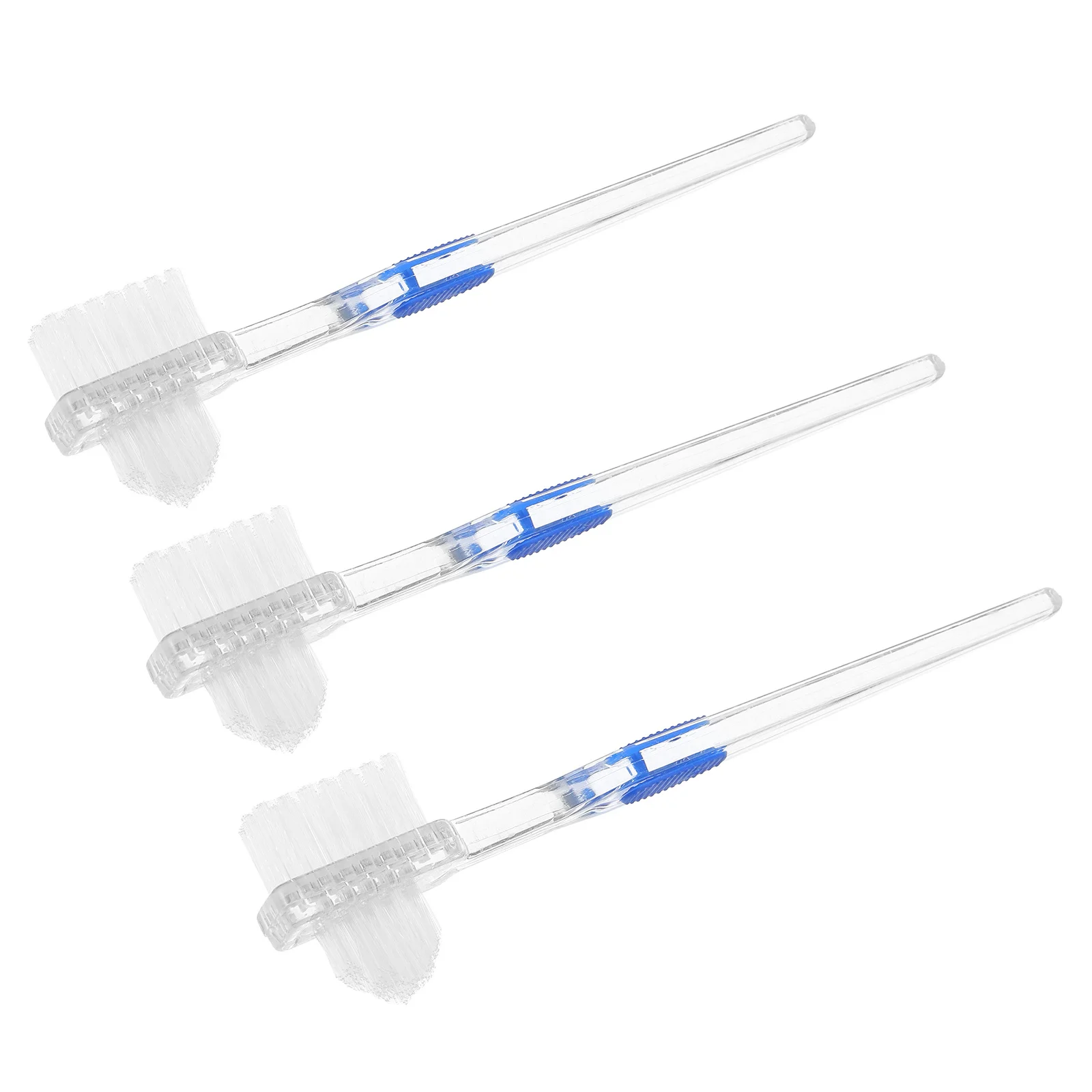 

3Pcs Hard Denture Cleaning Brush Dual Sided Design for Effective Debris Removal Comfortable Grip for Elderly Users
