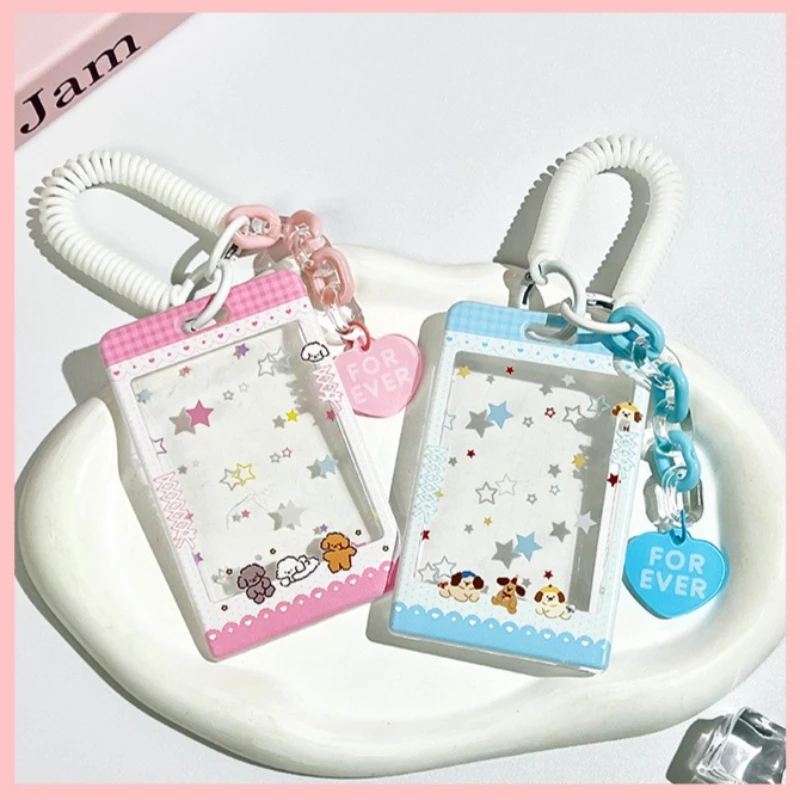 Lindo Porta Tarjetas Transparente con Diseño de Animal, Protector de Foto para Identificación Escolar, Estuche Decorativo para Tarjetas de Ídolos Kpop
