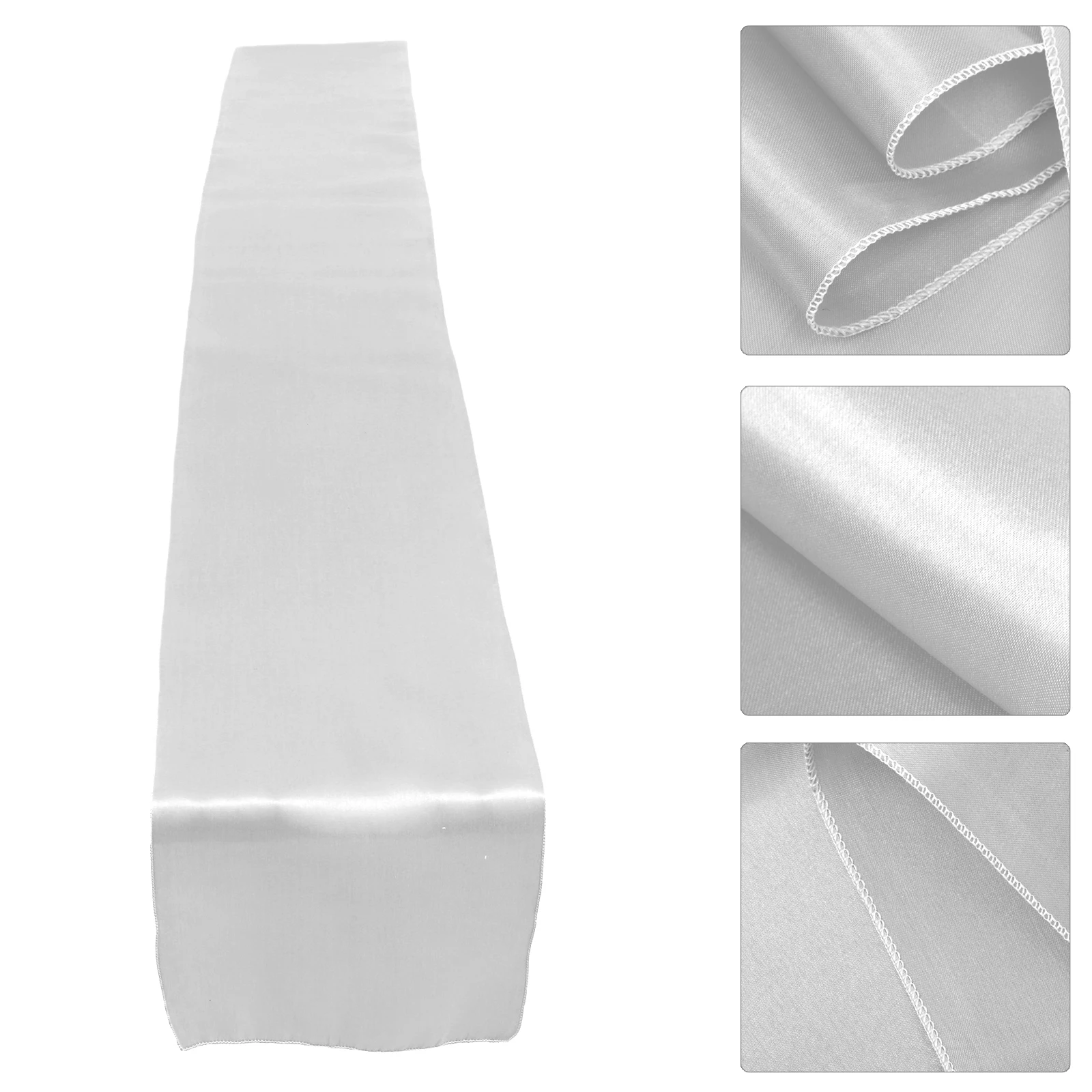 

4Pcs Satin Table Runner Smooth Fabric Long Solid Color Wedding Party Dinner Decor Table Runner Hotel Tablecloth