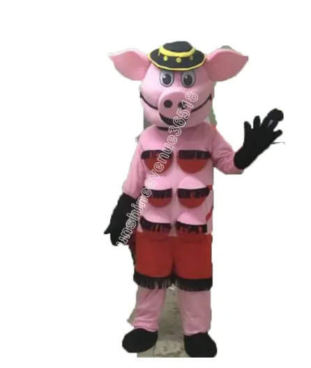 

New Adult Hot Sale LOVE Festival Dress Pig Swinish Mascot Costume Christmas Fancy Dress Halloween Mascot Costume Free Ship