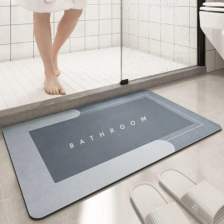 Absorbent Bathroom Bath Mat Anti-slip Shower Rug Diatomaceous Earth Bathroom Mat Bathtub Mat Home Decor