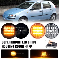 2PCS For Fiat Punto 188 1999-2012 Doblo 2001-2005 LED Dynamic Amber Turn Signal Lights Side Marker Lights