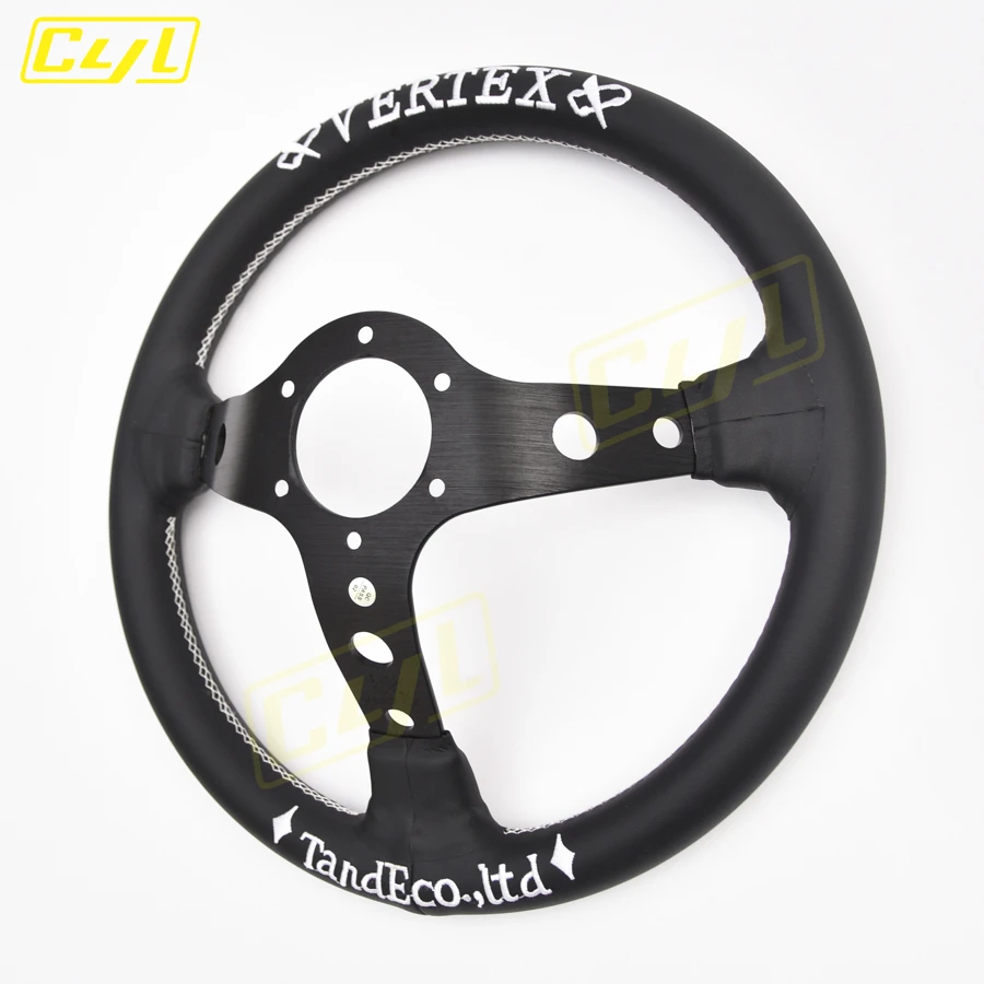 JDM Vertex Racing Embroidery Steering Wheel Deep Dish Modified Car Sports Steering Wheel 13inch