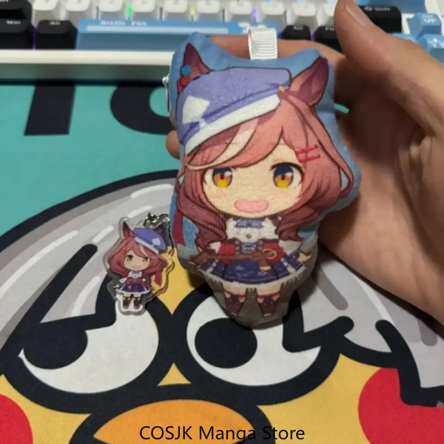 Uma Musume Pretty Derby Giri Sound Effect Plush Keychain Voice Activated Cute Plush Pendant Cartoon Figure Bag Anime Gift view 5