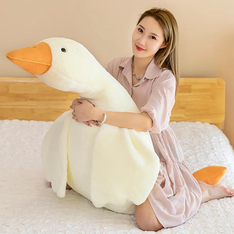 50-190cm Lovely Big White Goose Throw Pillow Plush Toy Big Goose Doll Sleep on Bed Birthday Gift Girl Envio Gratis Stuffed Toys