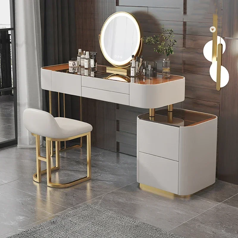 Aesthetic Villa Dressing Table Bedroom Stores Nail Modern Necklace Vintage Plant Vanity Table Trendy Toaletka Salon Furniture image 4