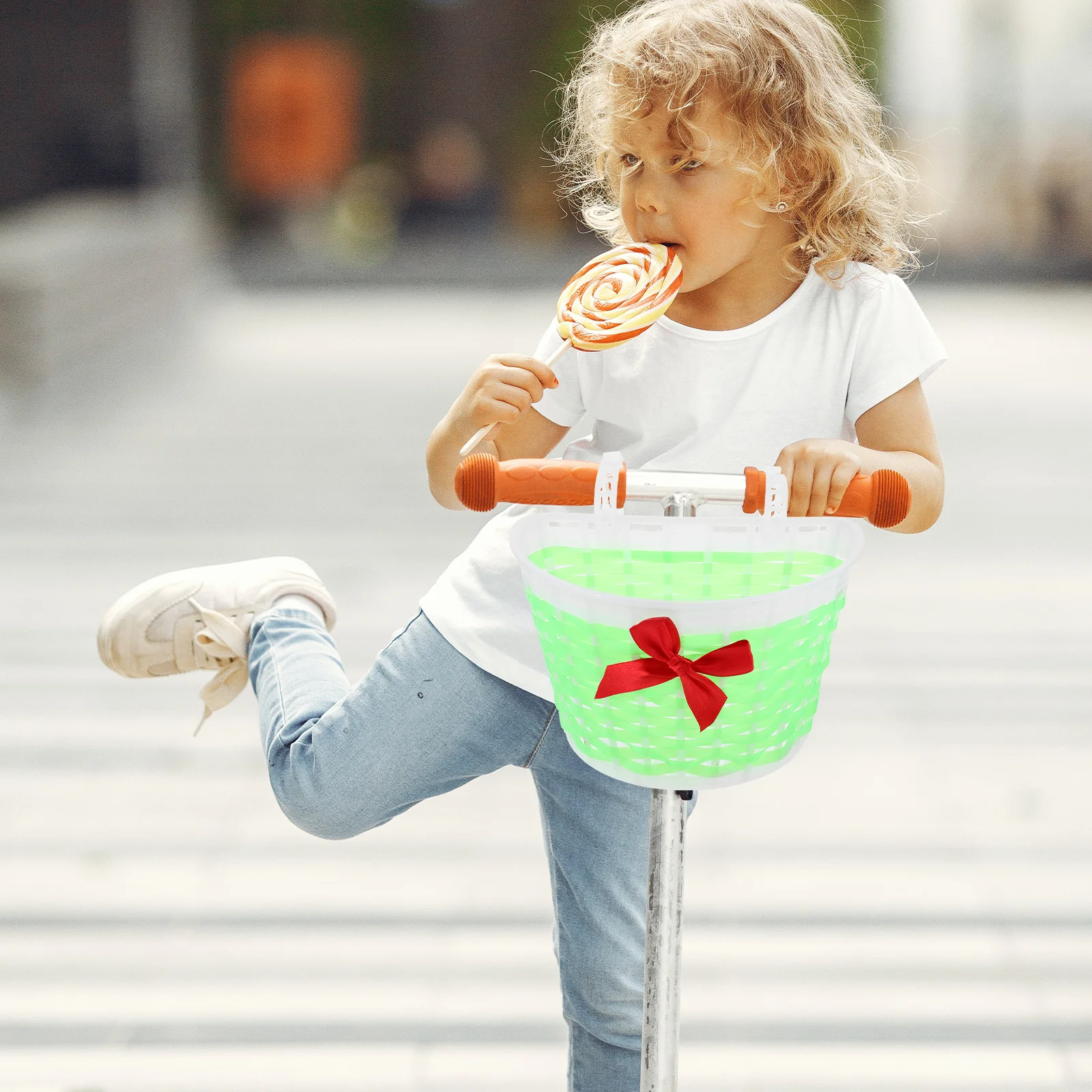 

Woven Scooter Basket for Kids Easy Install Portable Eco Friendly Bike Accessories Small Storage