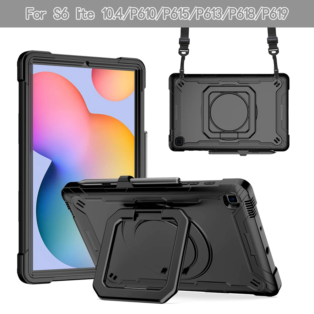 For samsung Galaxy Tab S6 Lite P620 P625 P627 10.4 2024 Case P610 P613 P615 P619 Kids Shockproof Pull Ring Stand Tablet Cover