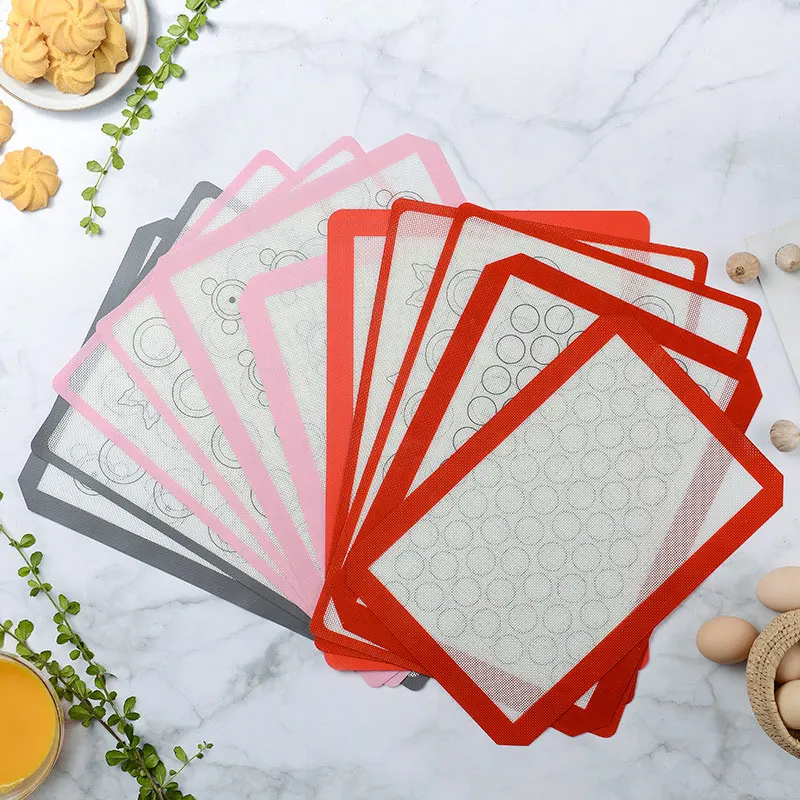 JCD Silicone Macaron Baking Mat Food Grade Bake Pans Macaroon Pastry Cookie Making Professional Grade Nonstick Kneading Mat﻿