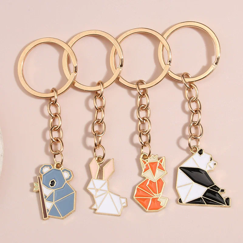 Splicing Brooch and keychain  Rabbit Elephant Whale Penguin Crane Bear Enamel Pins Bag Clothes Metal Lapel Pin Badges Jewelry