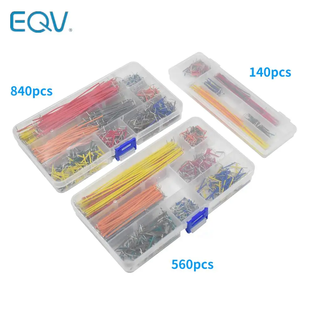 140 adet 560 adet 840 adet önceden oluşturulmuş Breadboard Jumper tel kiti 14 uzunlukları Breadboard prototipleme devreleri için çeşitli