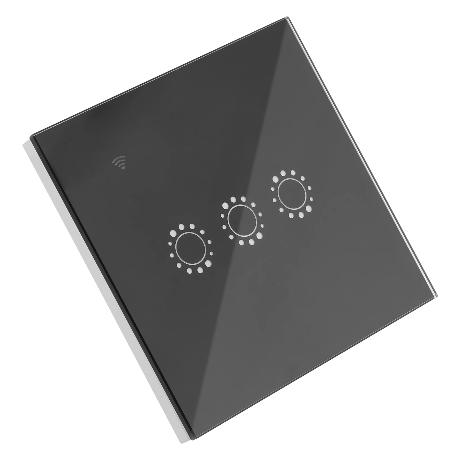 3 Gang Wifi Wireless Touch Backlight Home Light Remote App Schedule Timer Abs Glass Panel Black