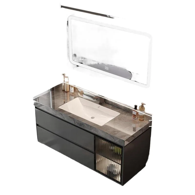 

integrated basin, bathroom and face cabinet combination, seamless rock slab