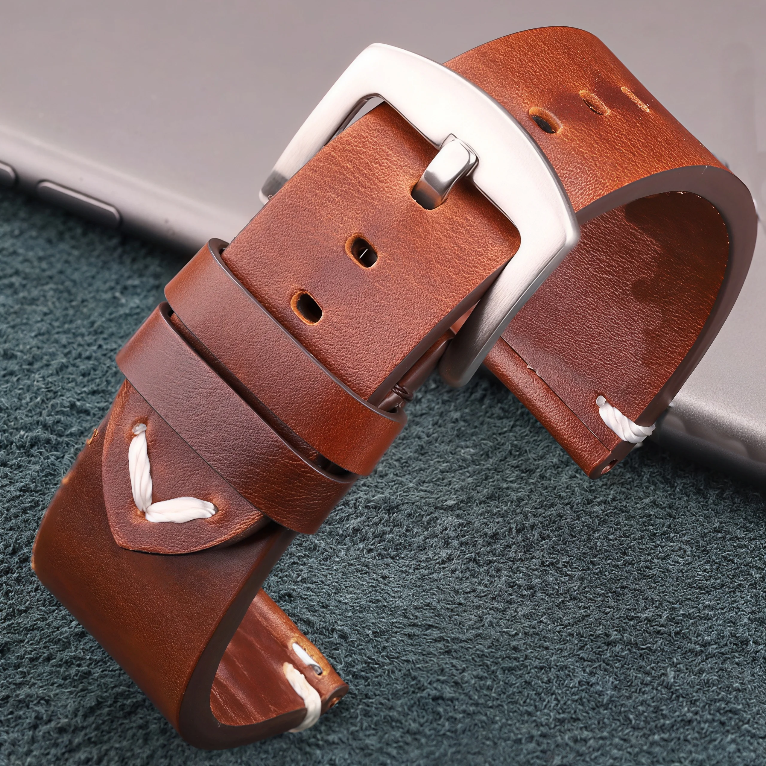 Schnellverschluss-Ölwachs-Lederarmband 20mm 22mm 18mm 24mm Vintage Echtlederband für Samsung Galaxy Watch 5 4 Huawei GT3 Amazfit