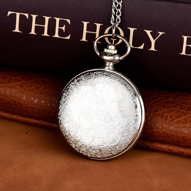 Fashion Vintage Women Quartz Pocket Watch Alloy Flowers Hollow Out Lady Girl Sweater Chain Necklace Pendant Clock Gifts