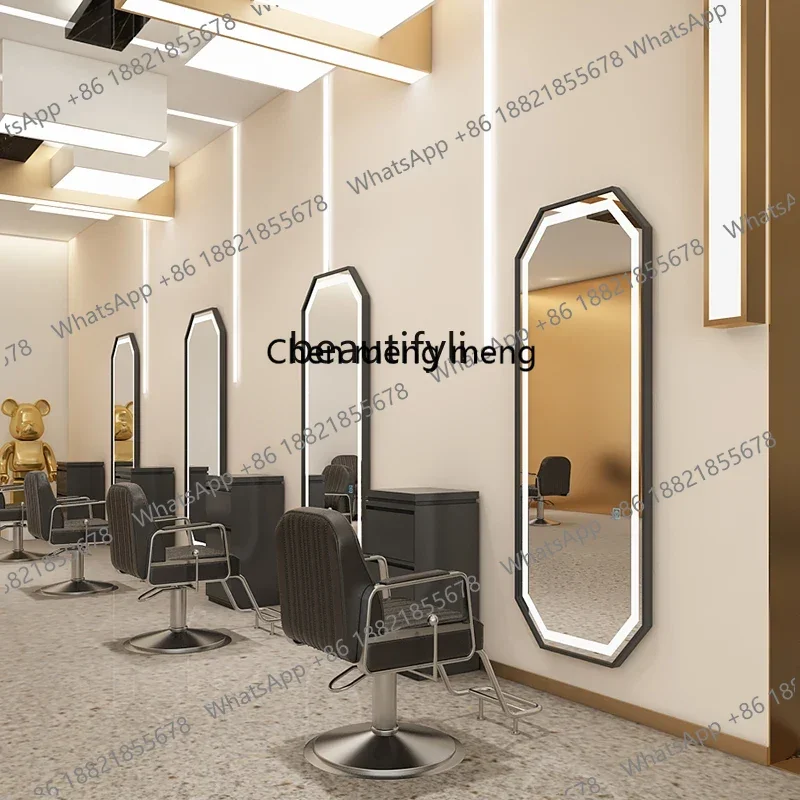 zS173zxqHair salon mirror table Barber shop hair cutting mirror hair salon special single-sided perm and dyeing can be hung on t