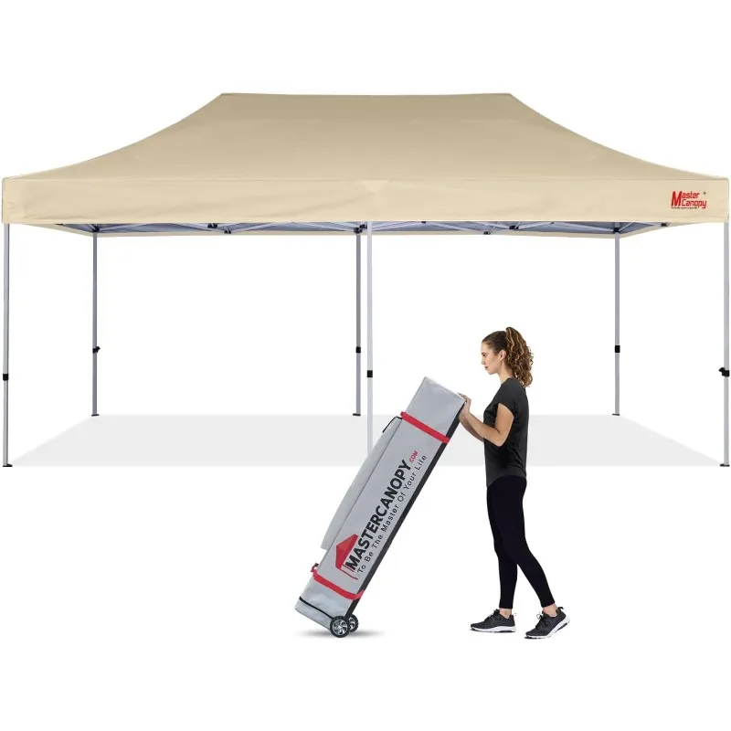 Pop Up Canopy Tent Commercial Grade 10x20 Instant Shelter (Beige)