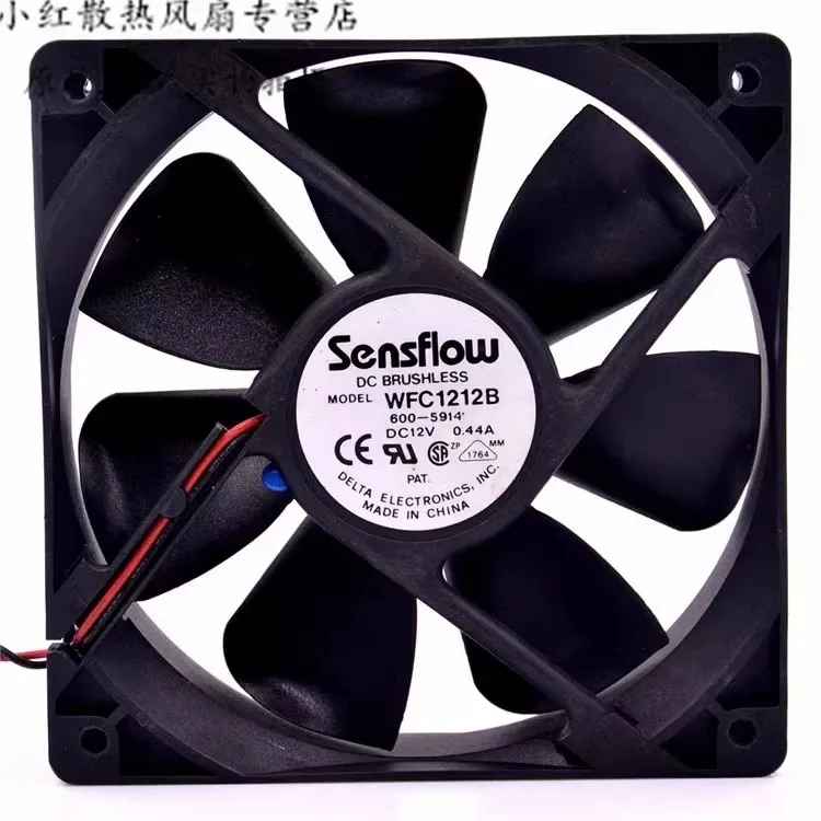 Original WFC1212B 120 * 120 * 25MM 12V 0.44A 12CM Silent Temperature Control with Resistance Power Supply Case Cooling Fan