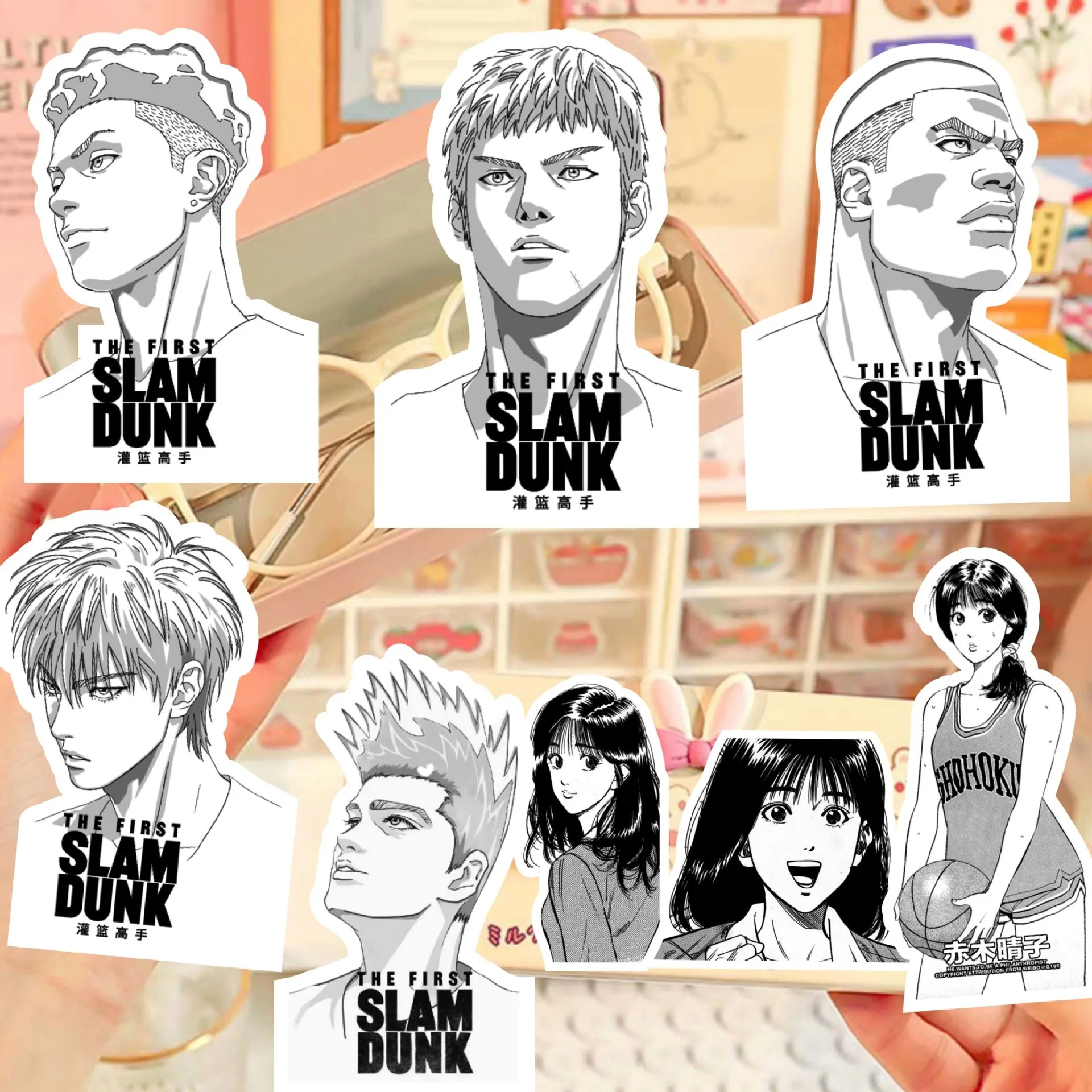 68pcs/set Cartoon New Anime SLAM DUNK Sakuragi Hanamichi Rukawa Kaede Kawaii Figure Waterproof Hand account DIY Sticker Gifts - view 4