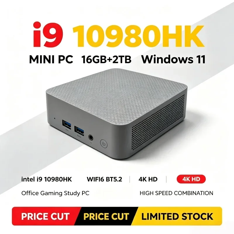 Mini PC Computer Intel I9‑10980HK Windows11 16GB RAM 1TB‑2TB SSD WiFi‑6 Bluetooth 5.2 High‑Speed Desktop For Home & Office