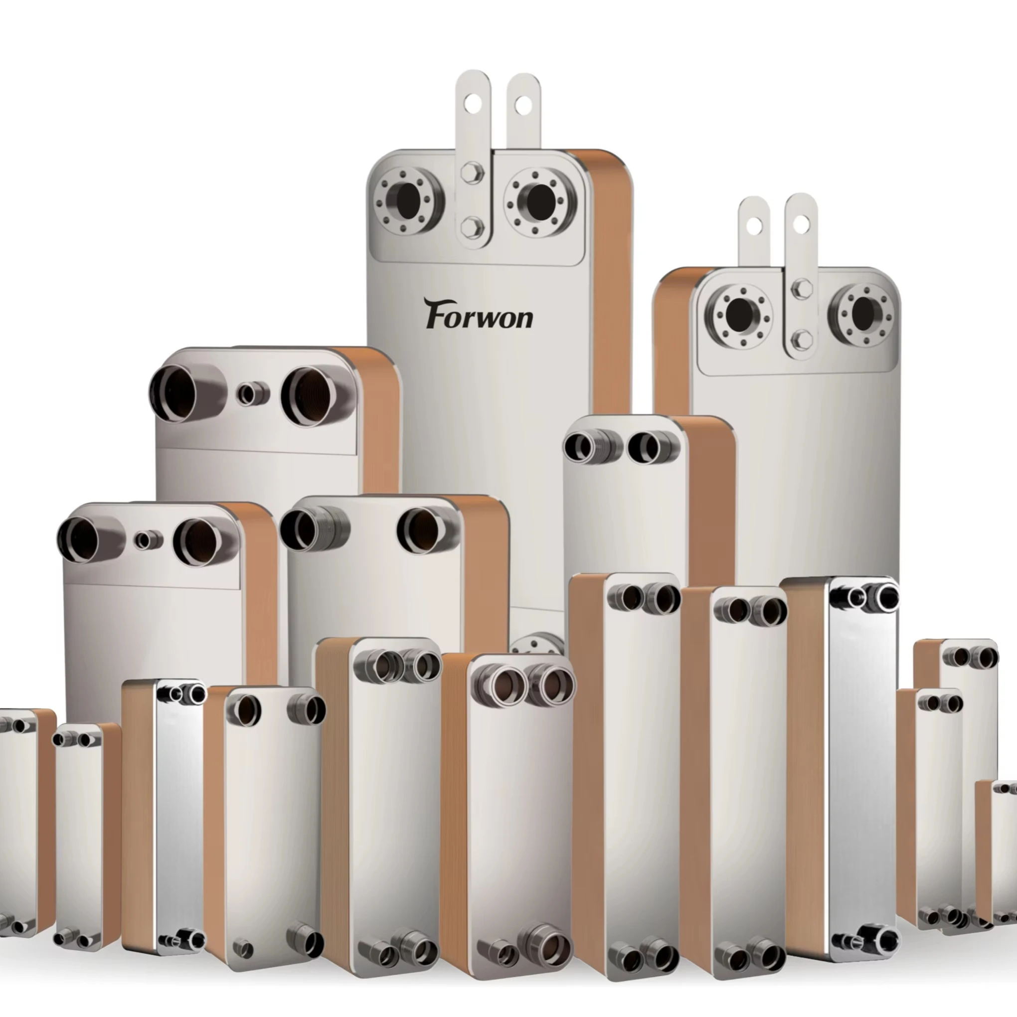 FHC060 Brazed Plate Heat Exchanger For Heat Pumps CE Certified Stainless Steel Copper High Efficiency 150 Plates
