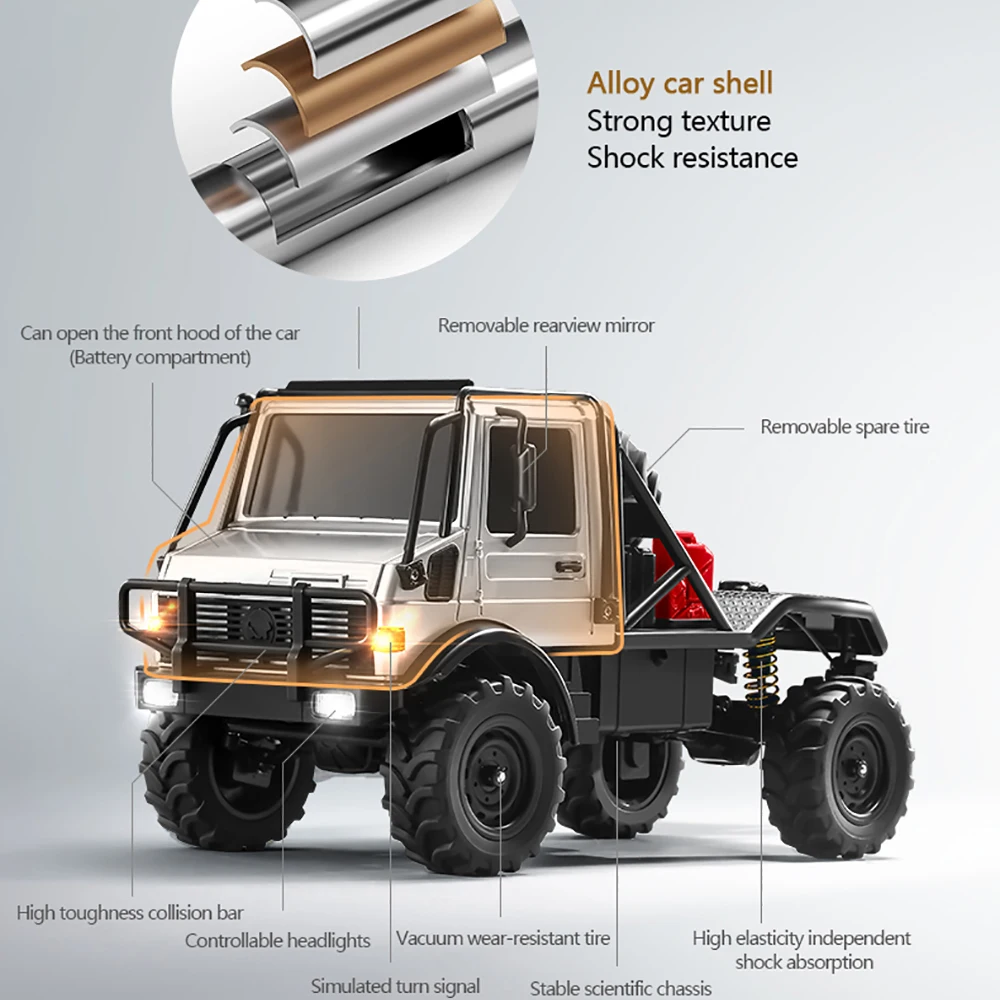 MN333 1:18 Symulacja Samochodu RC Terenowego Zdalnie Sterowanego, Model MN w Pełnej Skali z Stopu Metali, Ciężarówka RC MN 333, Idealny Prezent dla Chłopca