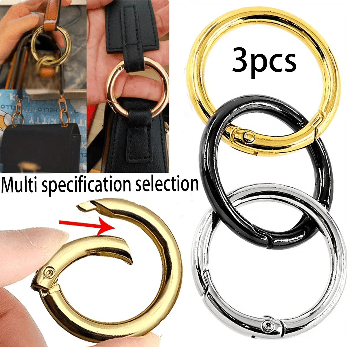 

Oval Metal Spring Snap Hook, Can Be Opened, Suitable For Keychain, Bag Hook, Lanyard Clip, Dog Leash Clasp, Luggage Hardware, Carabiner, Great For Travel Accessories, Wallet Strap, Keys, Crafts, Clips, DIY