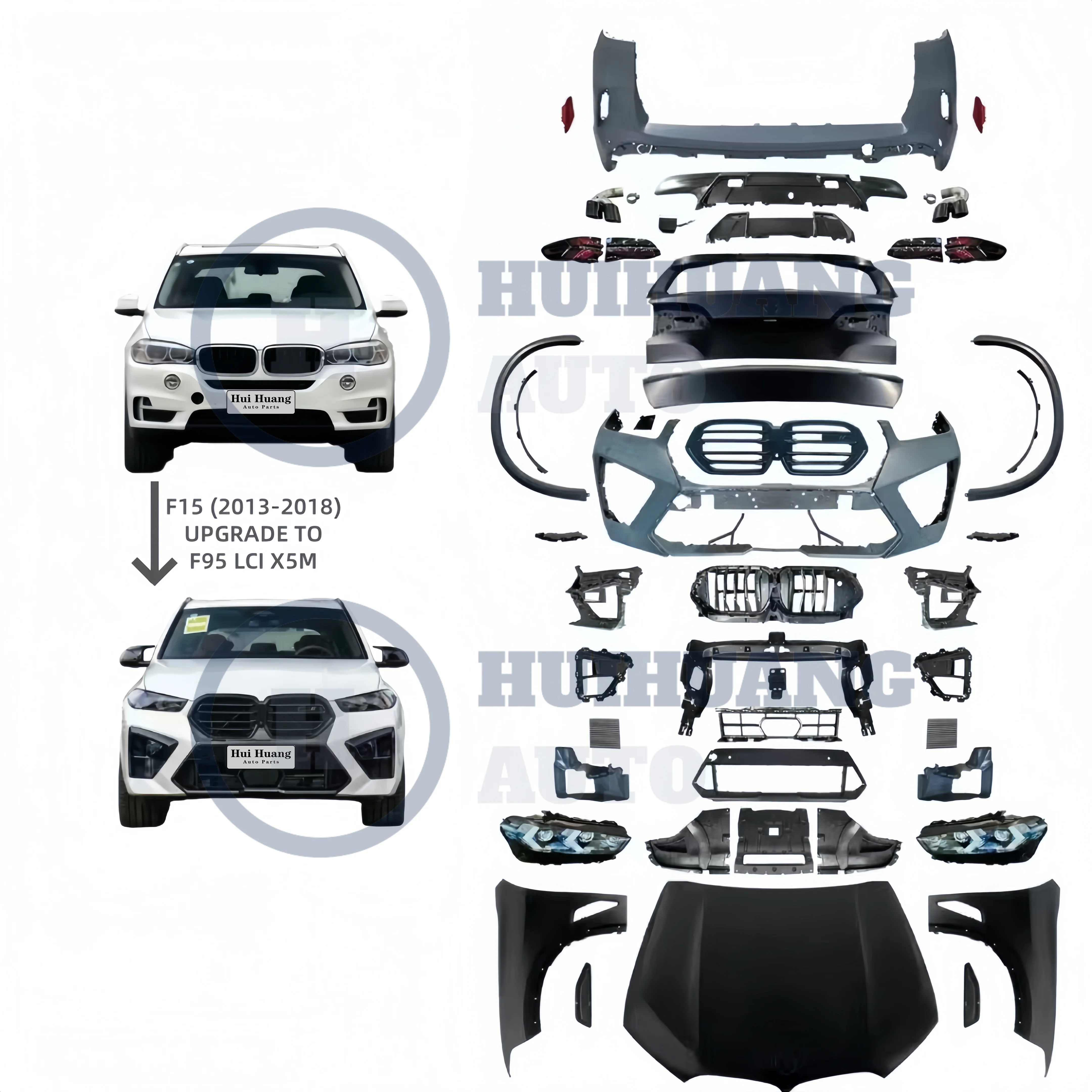 Direct Fitment Car Accessories Factory Body Kit for  X5 F15 to G05 Lci X5M F95 Bumper Fender Flare Side Skirt