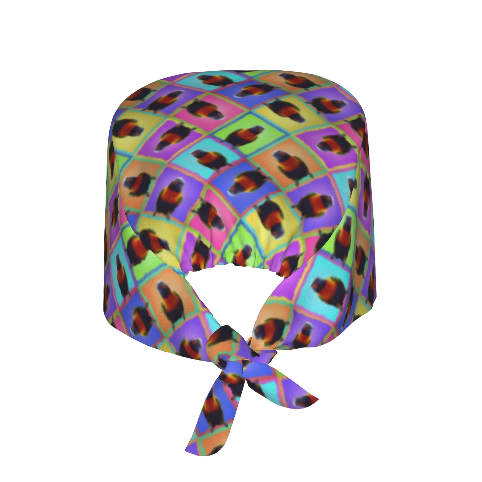 Rainbow Lorikeet Pop Art Patchwork Mosaic Medical Staff Scrubs Hat Unisex Cockatiel Macaw Parrotlet Doctor Nursing Surgical Cap