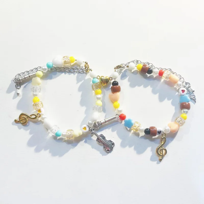 أساور متطابقة مستوحاة من الغريبة من Hyuna & Luka مجوهرات ساحرة للأزواج BFF قابلة للتعديل لمحبي Fandom