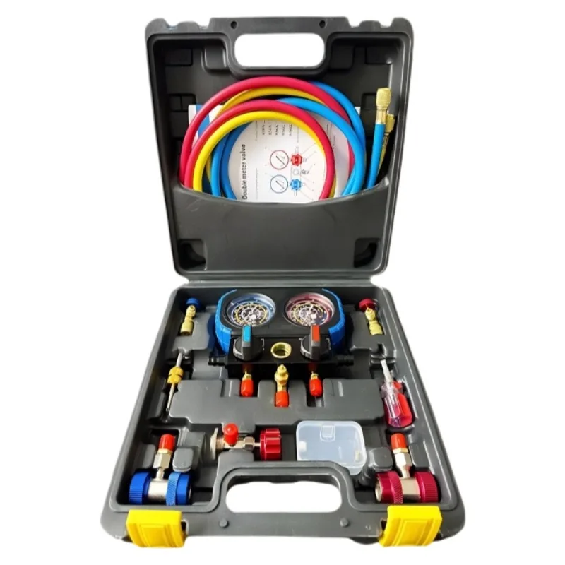 Auto Air Conditioning Manifold Gauge Set R134A, Refrigerant Pressure Gauge Kit, Car AC Refrigerant Charging Repair Tool Kit