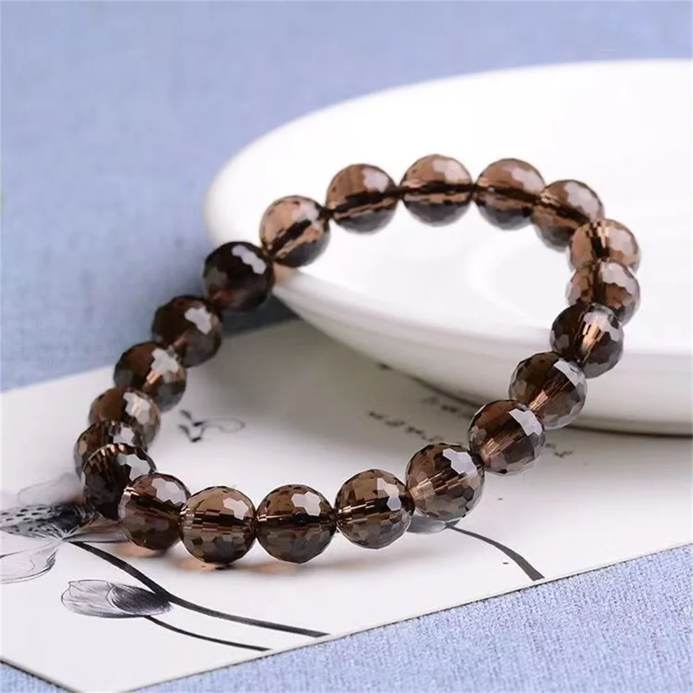 Natural 5A Tea Crystal 128 Faceted Bracelet For Men And Women Couples Tea Crystal Bracelet