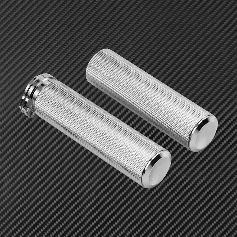 Motorcycle Universal 1\'\'25mm Hand Grips Aluminum Handlebar Grip Black Chrome For Harley Sportster XL Touring FLHR Dyna Softail