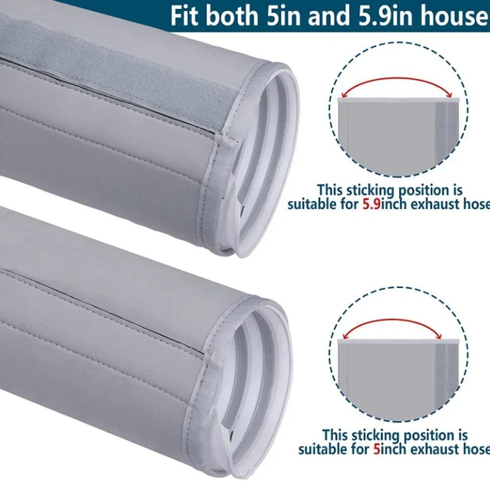 Universal Air Conditioner Hose Cover, Dustproof Heat Insulation Wrap, AC Hose Duct Vent Cover, Exhaust Pipe Protection Cover