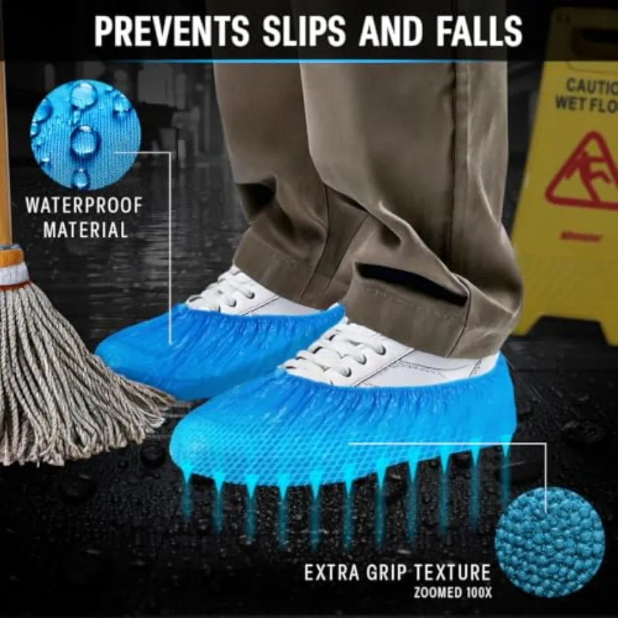 120枚入り 使い捨て滑り止め防水シューズカバー 室内/屋外用 リサイクル可能 ユニバーサルワンサイズ