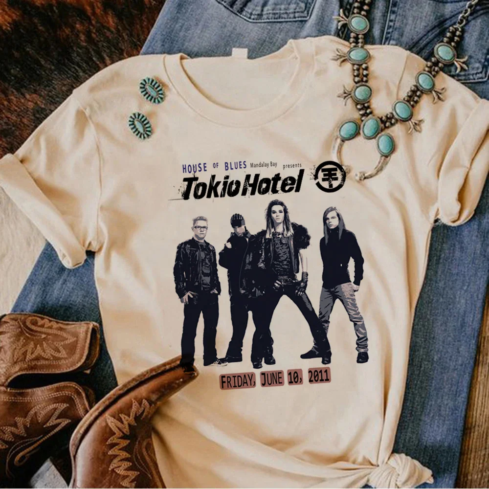 Tokio Hotel Tee women funny comic designer Tee female designer streetwear y2k clothes