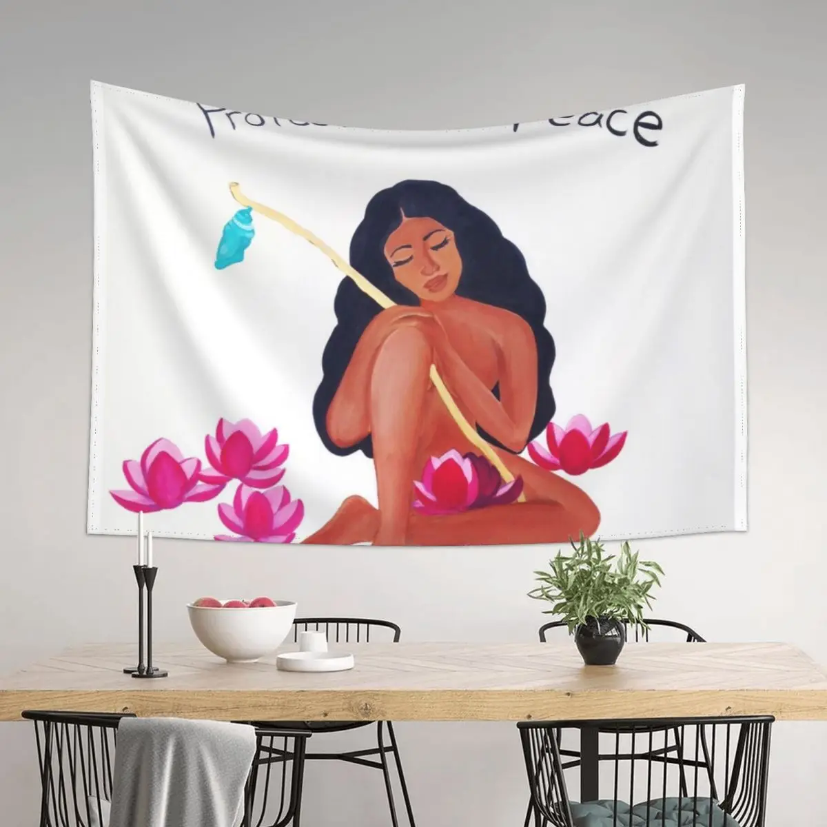 

Protect Your Peace Tapestry Bedroom Decoration Room Decorating Aesthetic Home And Comfort Decor Wall Decor Hanging Tapestry