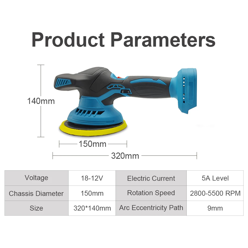 Cordless Car Polisher 6 Speed Electric Auto Polishing Clean Metal Waxing Wood Sanding Rust Removal Tool For Makita 18v Battery