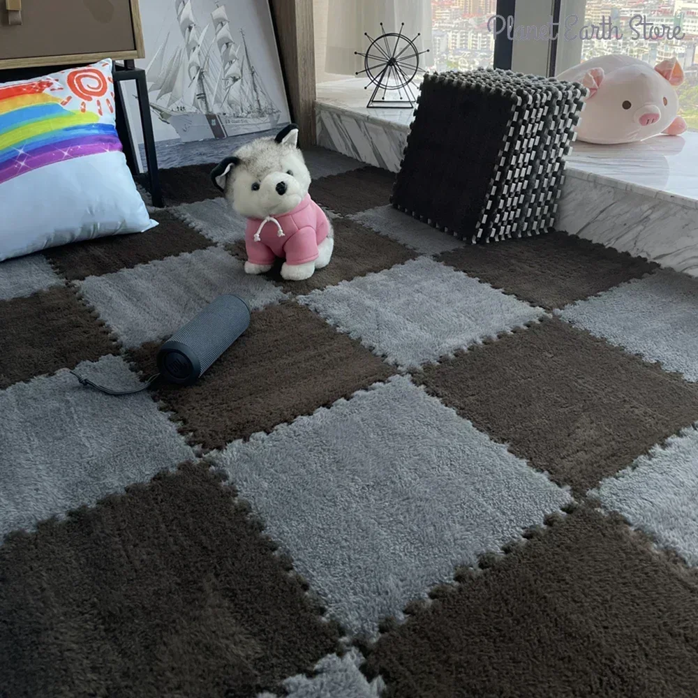 Alfombra de peluche suave para niños, tapete de juego para bebés, juguetes para bebés, alfombra de rompecabezas de espuma Eva en la habitación de