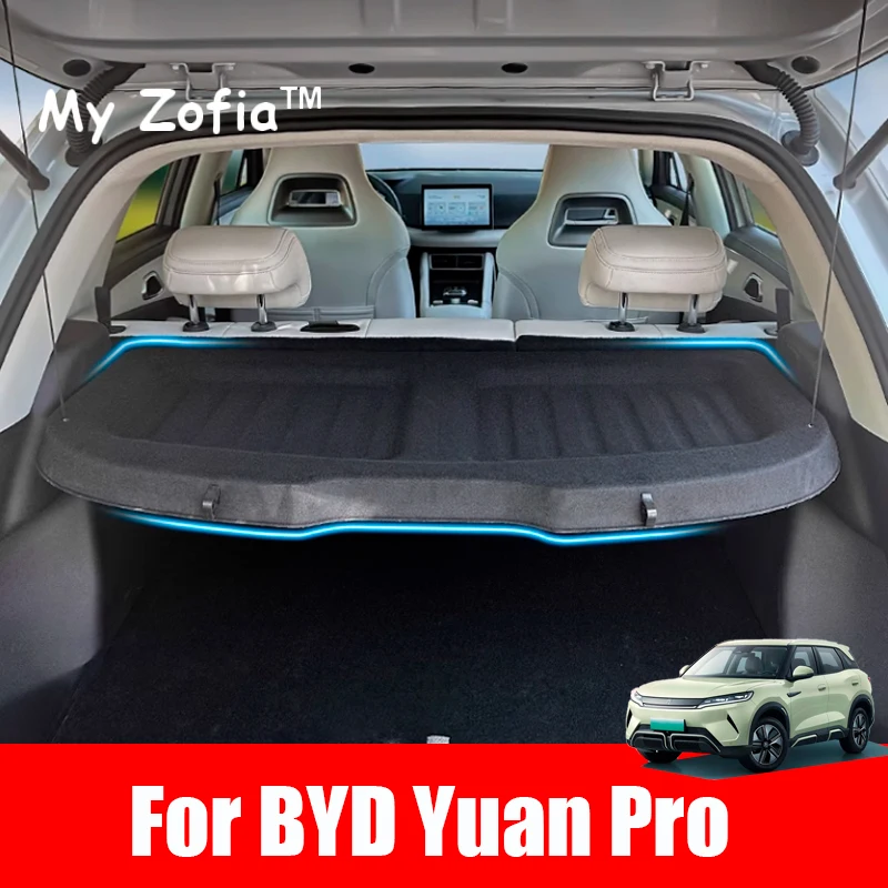 

For BYD YUAN UP YUAN PRO 2024 Accessories Interior Car Rear Trunk Storage Panel Scalable Curtain Organize Storage Black Panel