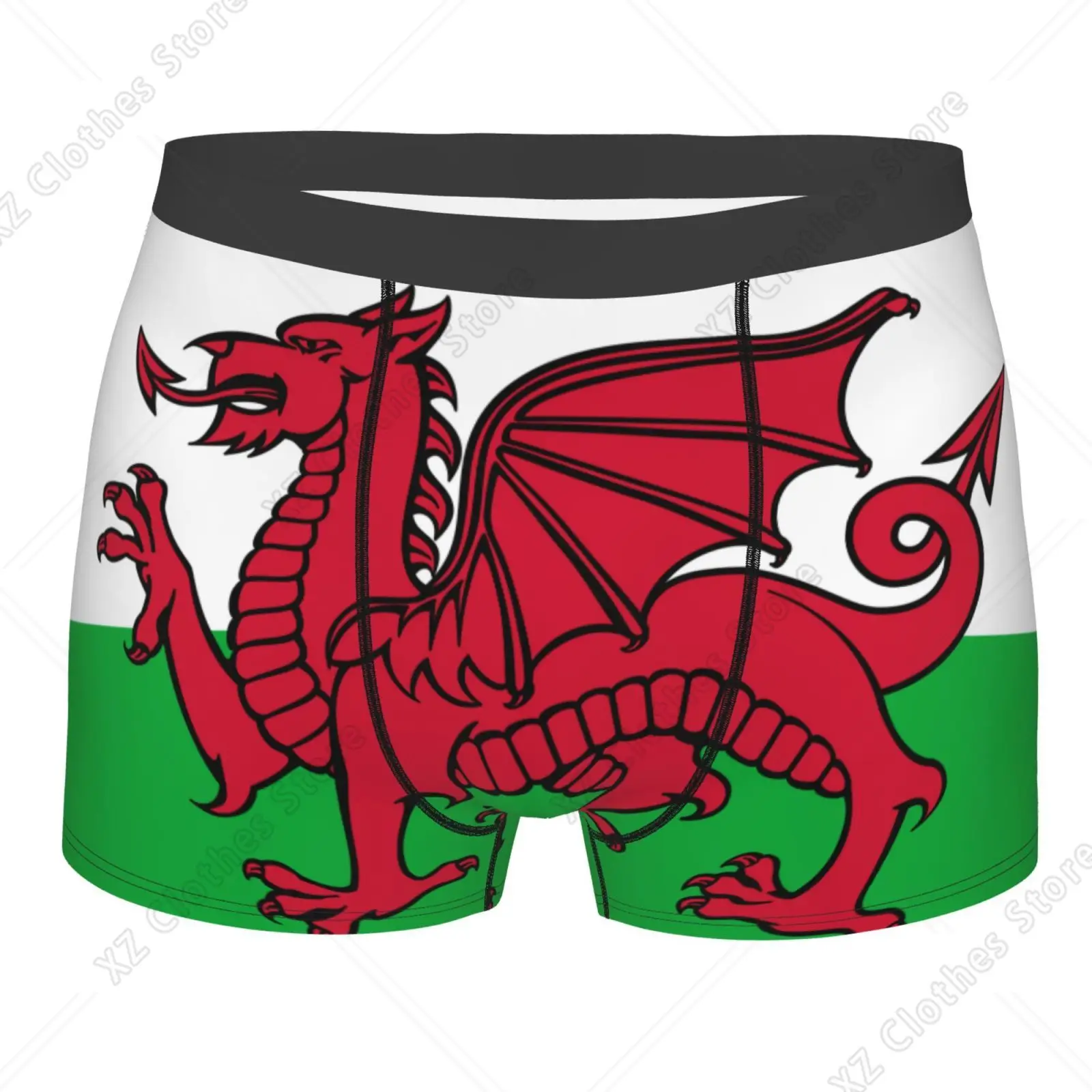 Flag of Wales Pattern Men Printed Boxer Briefs Underwear Highly Breathable Boxer Shorts Panties Breathable Underpants for Homme