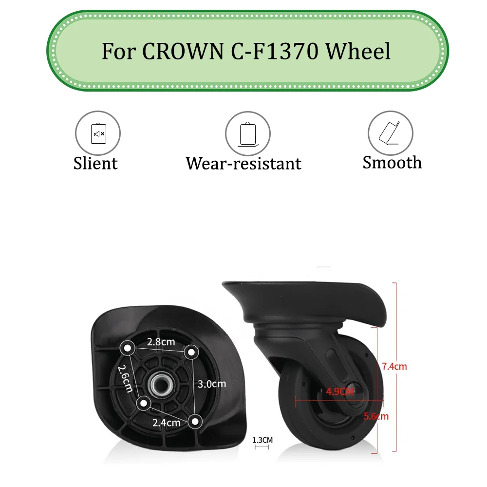 

For CROWN C-F1370 Universal Wheel Replacement Suitcase Silent Smooth Shock Absorbing Durable Convenient Accessories Wheels