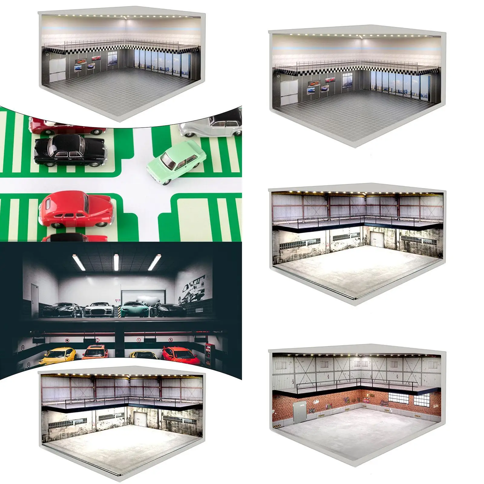 

1/64 Model Parking Lot Diecast Car Display for Model Cars Action Figures