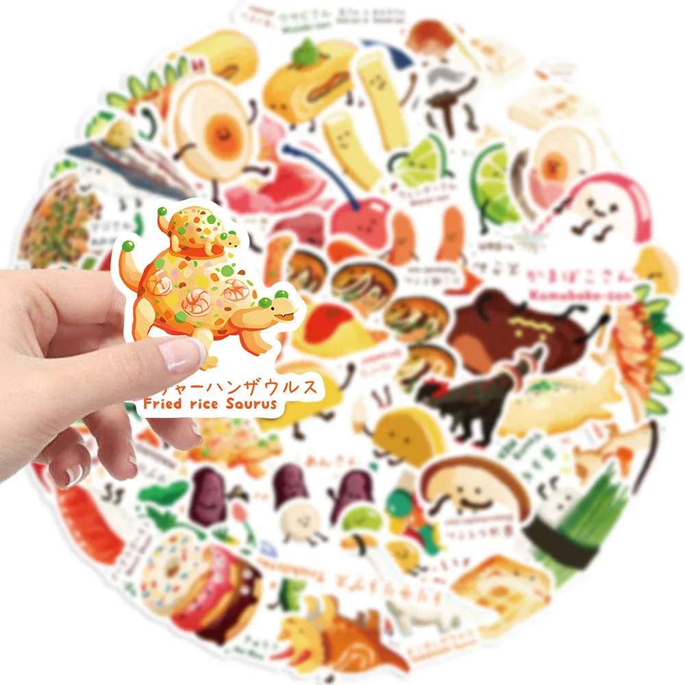 50pcs Dinosaur Themed Recipes Cartoon Graffiti Stickers DIY Phone Laptop Notebook Suitcase Waterproof Sticker Kids Toy Gifts