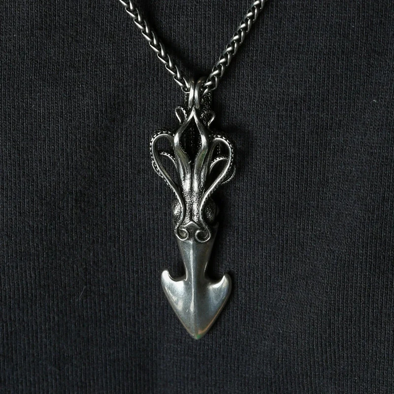 الإبداعية الرجعية الأخطبوط قلادة للرجال وسيم شخصية العصرية التايلاندية الفضة سترة سلسلة القلائد زوجين هدية KOFSAC