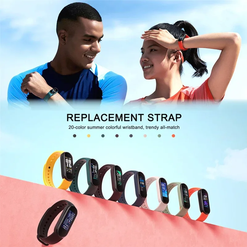 Colors Bracelet for Xiaomi Mi Band 4 5 6 7 Sport Strap Watch Silicone Wrist Strap For Xiaomi Mi band 5 Bracelet Miband 4 3 Strap