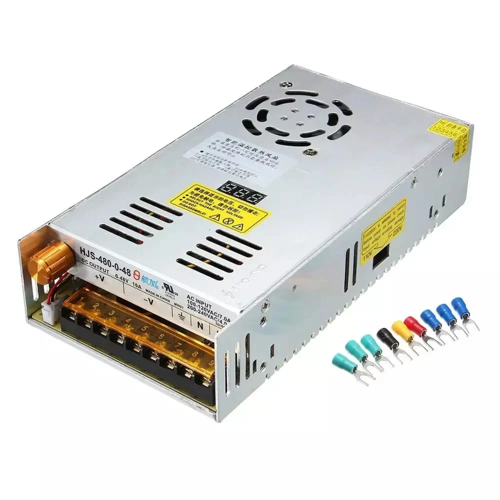 Custom AC 110/220V to DC 0-48V 10A 480W Switching Power Supply Transformer Adjustable Switch Power with Digital PCBA