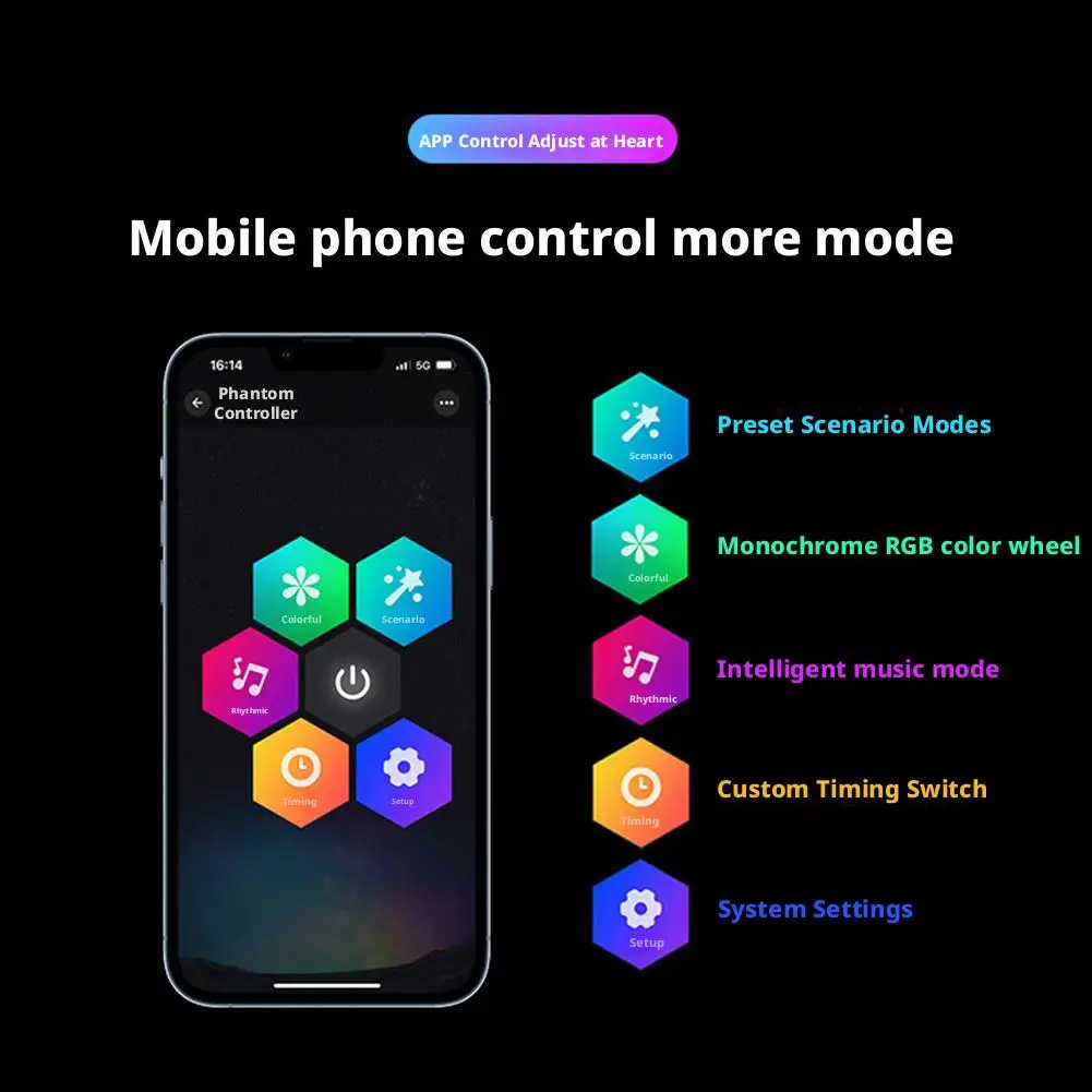 64 ألوان سيارة LED المحيطة شرائط مصباح USB الاكريليك RGB جو داخلي مصباح 43.3in تصميم مخفي APP التحكم عن بعد ضوء