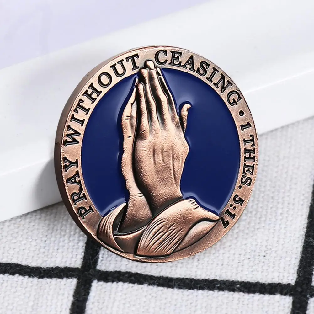 Alloy Topped Token Christian Faith Souvenir Christian Prayer Coin Set with Praying Hands for Christian for Encouragement