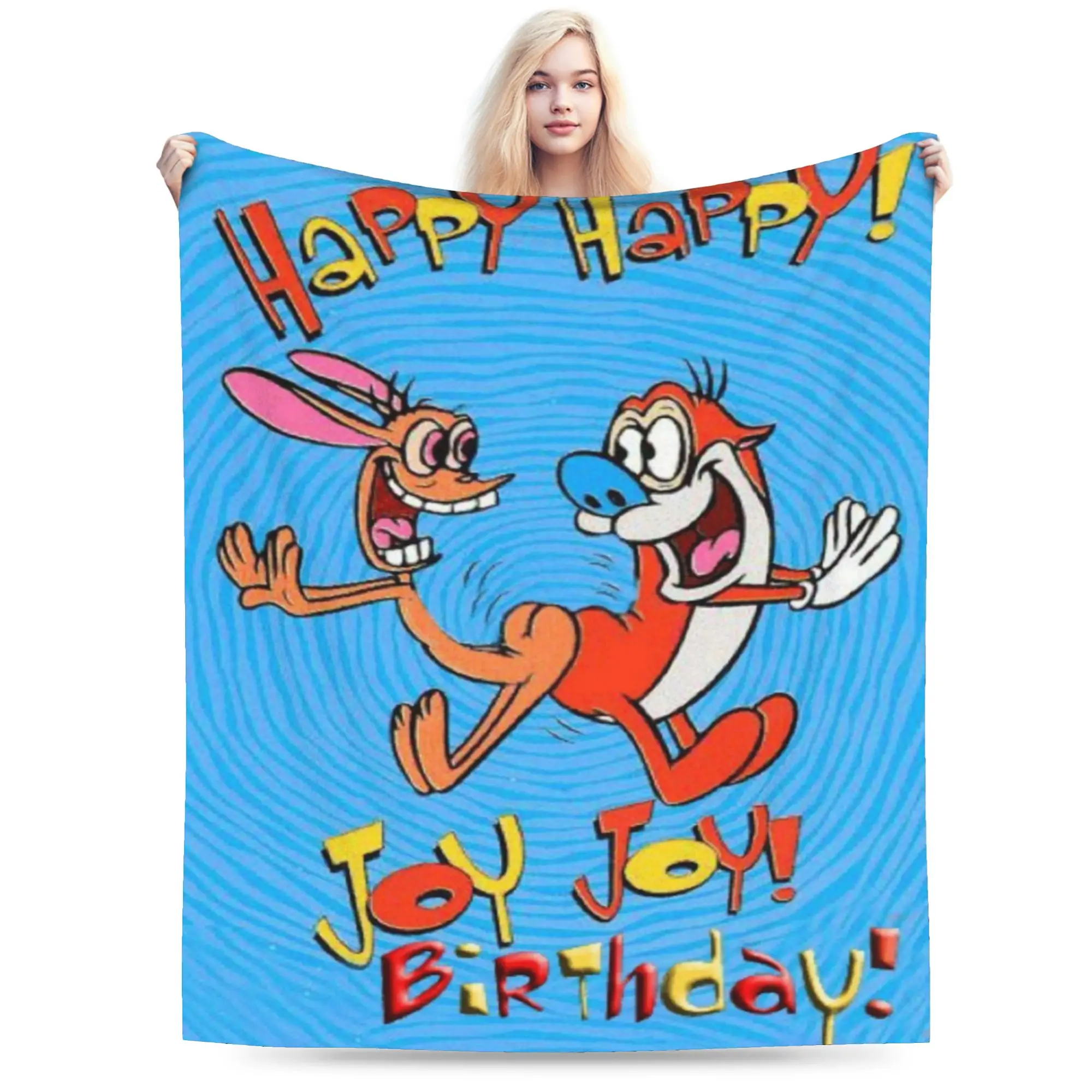  Duo Rucksack Ren & Stimpy  Blankets Flannel  Comfortable Super Soft Throw Blankets for Bedding Bedding Throws